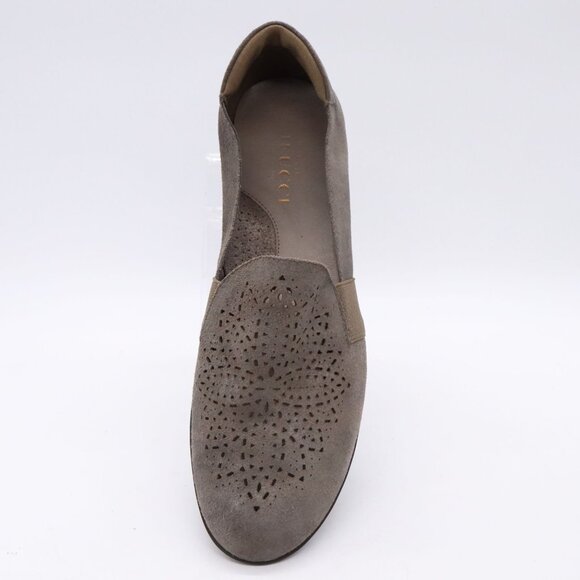 Sesto Meucci Womens Sz 10 Gray Taupe Slip On Suede Shoes Beale Made in Italy - Picture 9 of 11